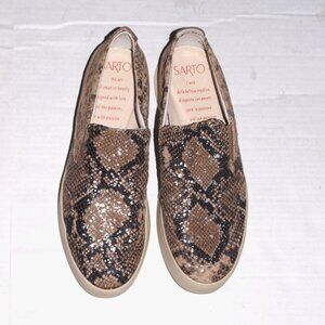 Worn Once Sarto  Size 8.5 Women Leather Slip On Loafers